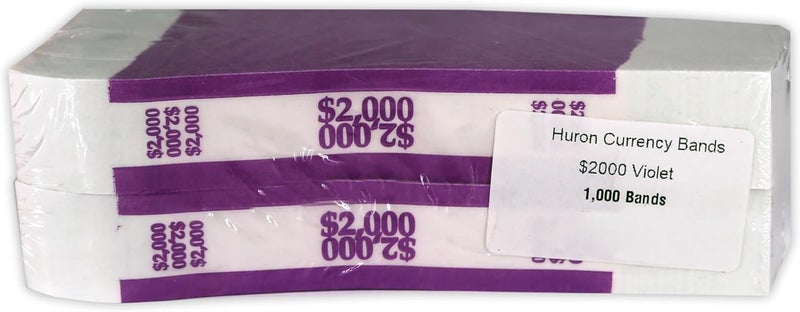Currency Money Band Wrappers $2000 Violet (1000 pcs)
